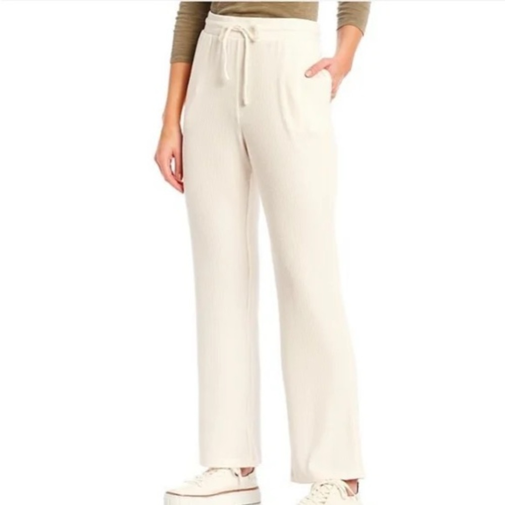 New Tommy Bahama Island Soft Sea Cove Rib Pant White Lounge Resort Sz L